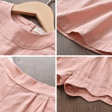 Summer Korean Girl Fungus Flying Sleeve Top Solid Color Shorts Two-Piece Suit Pants
