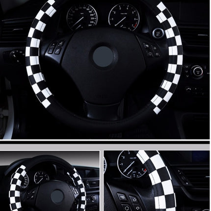 New Plaid Leather Steering Wheel Cover