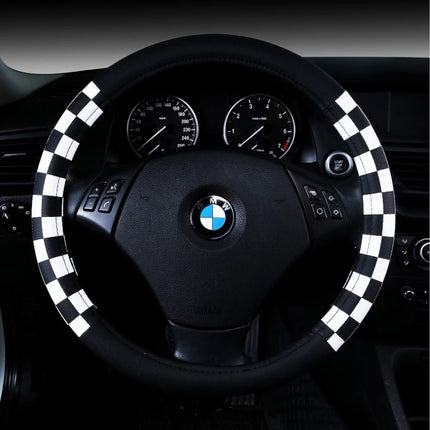 New Plaid Leather Steering Wheel Cover