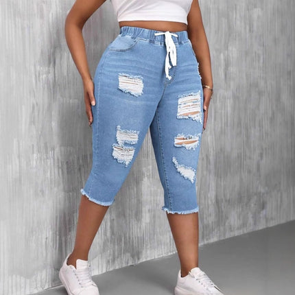 Womens Slimming Ripped Plus-Size Jeans