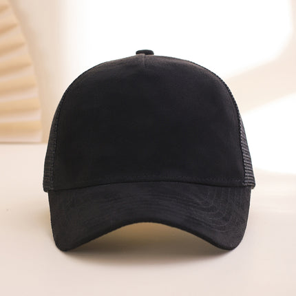 Simple And Versatile Imitation Suede Fabric Multi-color Baseball Cap For Outdoor Summer Mesh Breathable Sun Protection Beanie Hat
