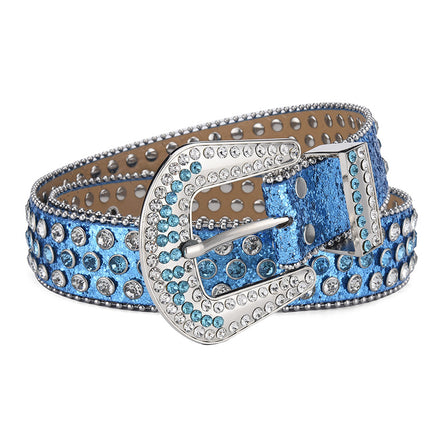 Men Alloy Belt Punk Rock Rivet Rhinestone