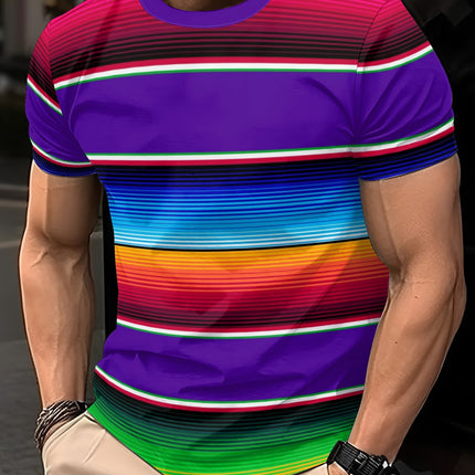 Men's 3D Digital Print Crewneck Short-Sleeve T-Shirt