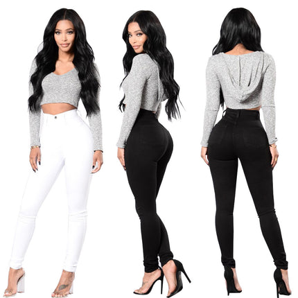 High-waisted  Stretchy Slim-fit Skinny Jeans