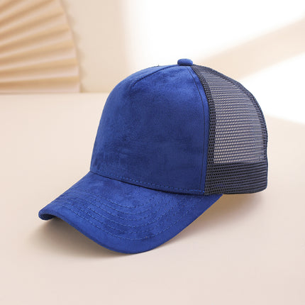 Simple And Versatile Imitation Suede Fabric Multi-color Baseball Cap For Outdoor Summer Mesh Breathable Sun Protection Beanie Hat