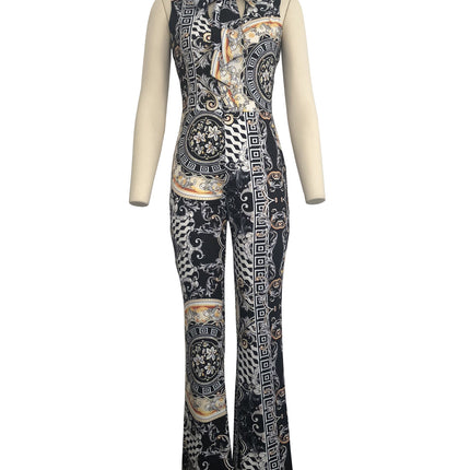 Printed sleeveless women's jumpsuit