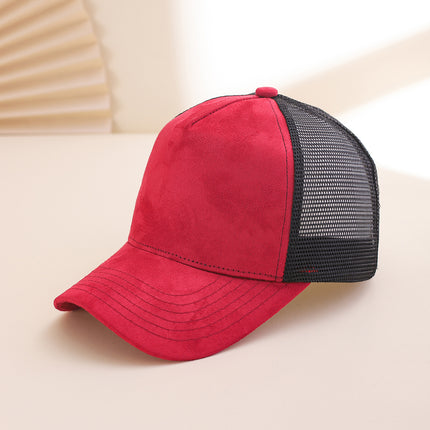 Simple And Versatile Imitation Suede Fabric Multi-color Baseball Cap For Outdoor Summer Mesh Breathable Sun Protection Beanie Hat