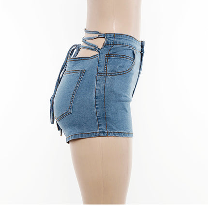 High waist denim shorts