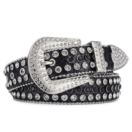 Men Alloy Belt Punk Rock Rivet Rhinestone