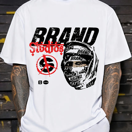 Men's Striped Color-Block Crewneck Short-Sleeve T-Shirt
