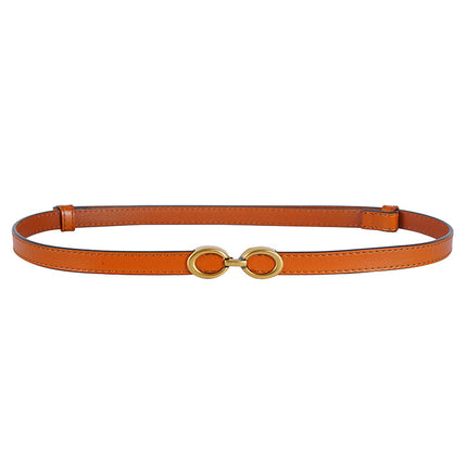 Women's Single Circle Dress Waist Thin Belt With Suit Shirt Small Belt A Pair Of Buckles All-matching