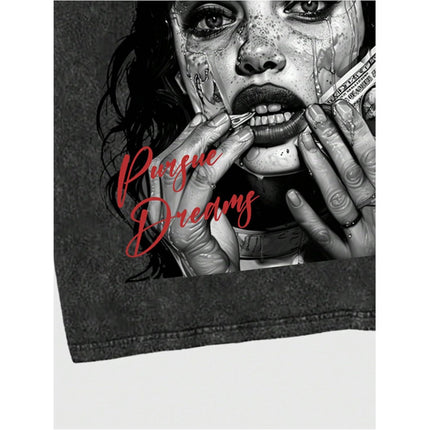Men's Graphic T-Shirt With Figure And Letter Print Short Sleeves