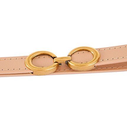 Women's Single Circle Dress Waist Thin Belt With Suit Shirt Small Belt A Pair Of Buckles All-matching