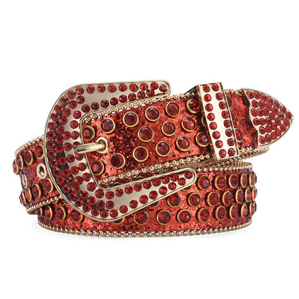 Men Alloy Belt Punk Rock Rivet Rhinestone
