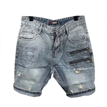 Men's Denim Shorts Summer Short Sleeves