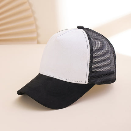 Simple And Versatile Imitation Suede Fabric Multi-color Baseball Cap For Outdoor Summer Mesh Breathable Sun Protection Beanie Hat