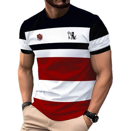 Men's Short-sleeved T-shirt Business Casual Series Digital 3D Printing
