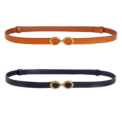 Women's Single Circle Dress Waist Thin Belt With Suit Shirt Small Belt A Pair Of Buckles All-matching