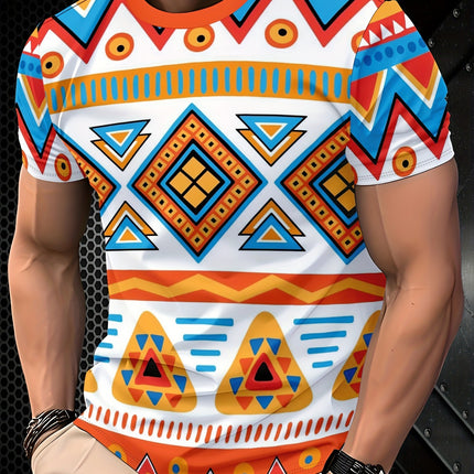Men's 3D Digital Print Crewneck Short-Sleeve T-Shirt