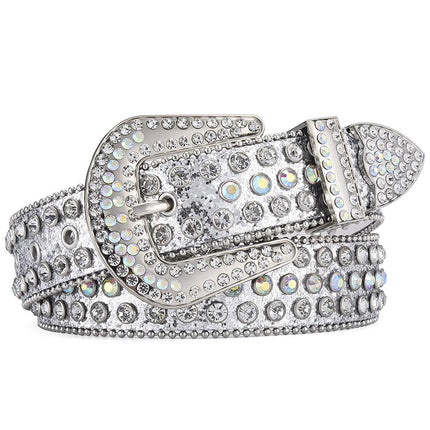 Men Alloy Belt Punk Rock Rivet Rhinestone