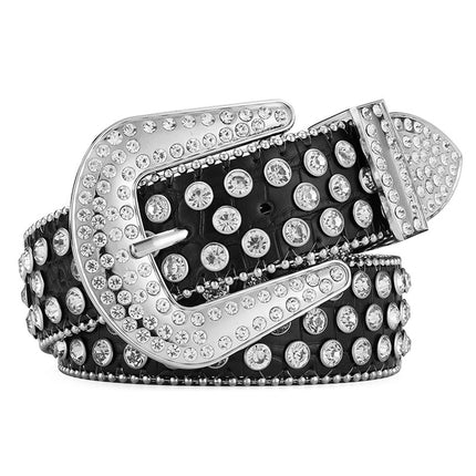 Men Alloy Belt Punk Rock Rivet Rhinestone