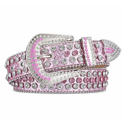 Men Alloy Belt Punk Rock Rivet Rhinestone