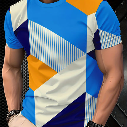 Men's 3D Digital Print Crewneck Short-Sleeve T-Shirt
