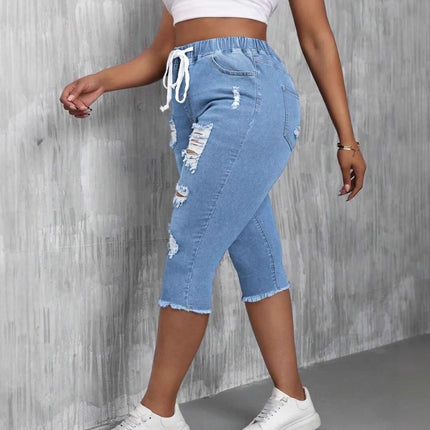 Womens Slimming Ripped Plus-Size Jeans
