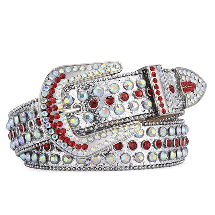 Men Alloy Belt Punk Rock Rivet Rhinestone