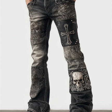 Womens Denim Jeans  Womens Trousers With Colorful 3D Floral Prints